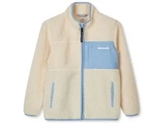 Mads Nørgaard fleecejakke i vanilla custard med blå brystlomme